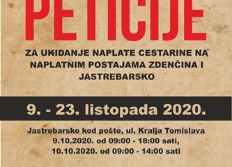 Građani pokrenuli peticiju za ukidanje plaćanja cestarine Zagreb-Jastrebarsko i Zagreb-Zdenčina